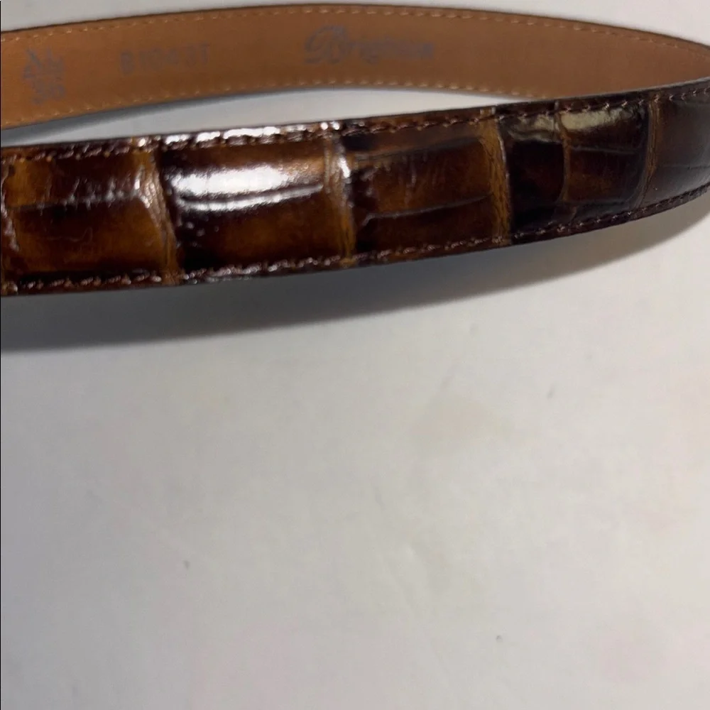 BRIGHTON BELT BROWN LEATHER LESS THAN AN INCH WIDE 41” IN LENGTH XL